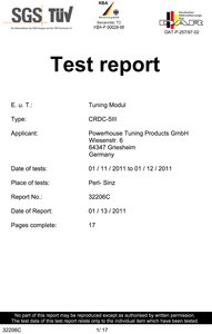 Сертификат TUV на тюнинг